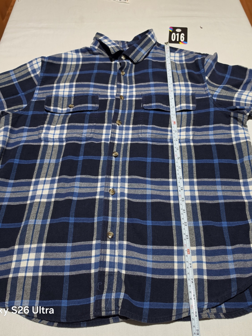 Old Navy Navy and Blue Plaid Button-Down Shirt